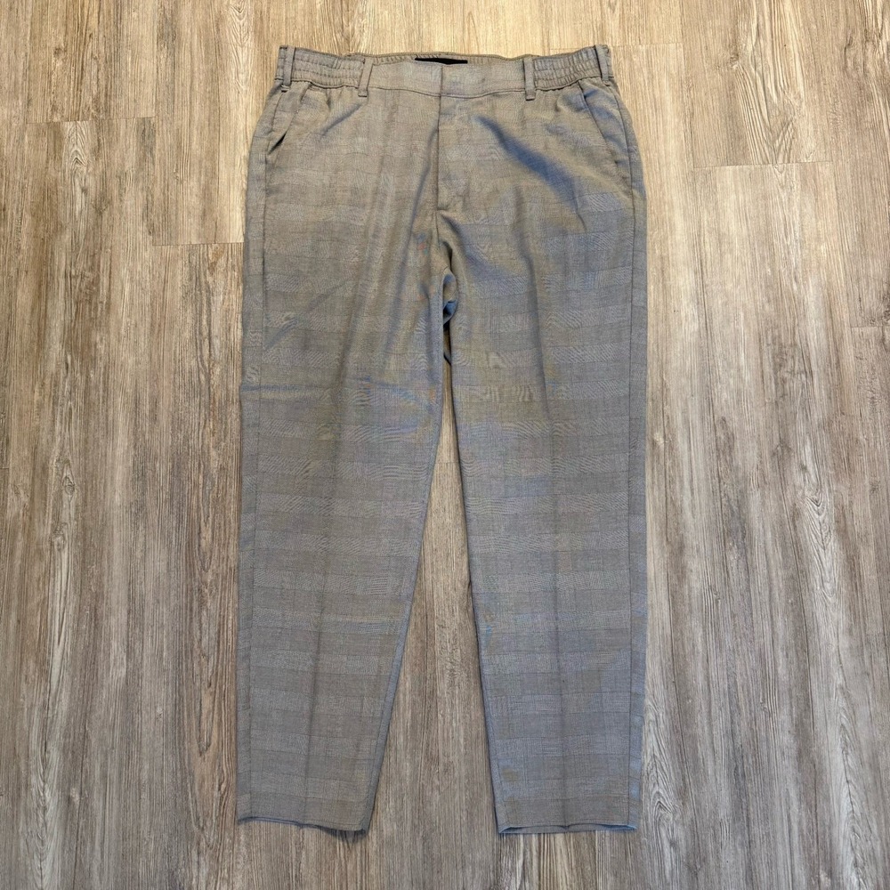 Abercrombie & Fitch Men's XL Stretch Plaid Gray Dress Pants